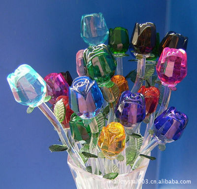 【情人節水晶禮品批發,水晶玫瑰花,水晶工藝禮品廠定做】價格,廠家,圖片,水晶工藝品,浦江縣阿里水晶-